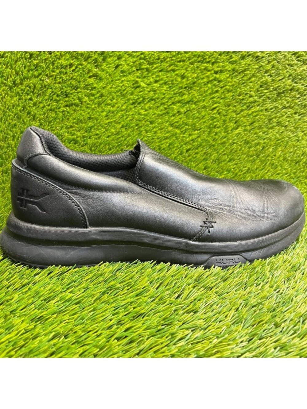 Kuru Kivi 2 Mens Size 12 Triple Black Classic Walking Leather Slip-On Shoes